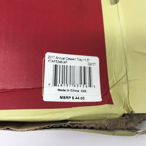 Spode 2017 Annual Dessert Tray Christmas Tree Rectangular With Handles New - Picture 7 of 7